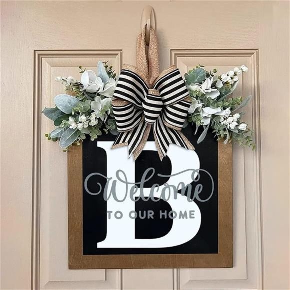 16'' Personalized Last Name Welcome Sign, Door Wreaths (B) - Picture 2 of 4